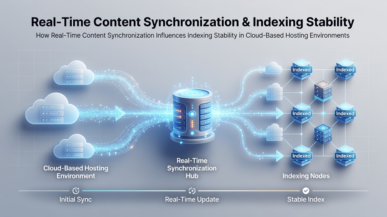 Chart displaying indexing stability metrics before and after implementing real-time synchronization in cloud hosting setups
